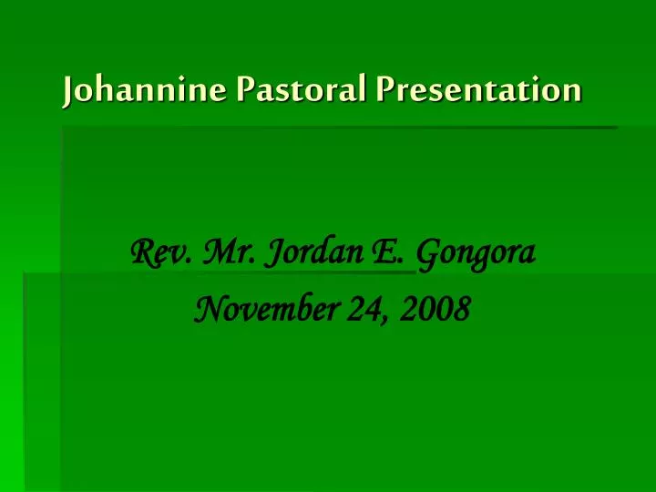 johannine pastoral presentation