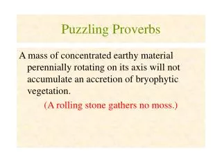 Puzzling Proverbs