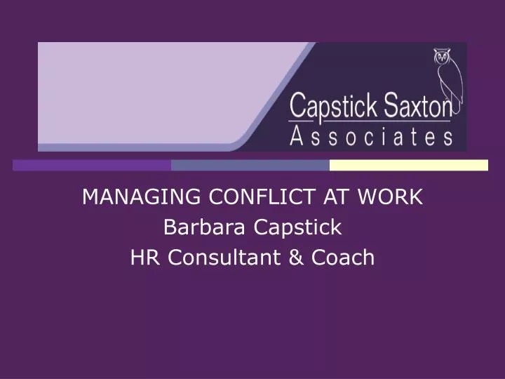 managing conflict at work barbara capstick hr consultant coach