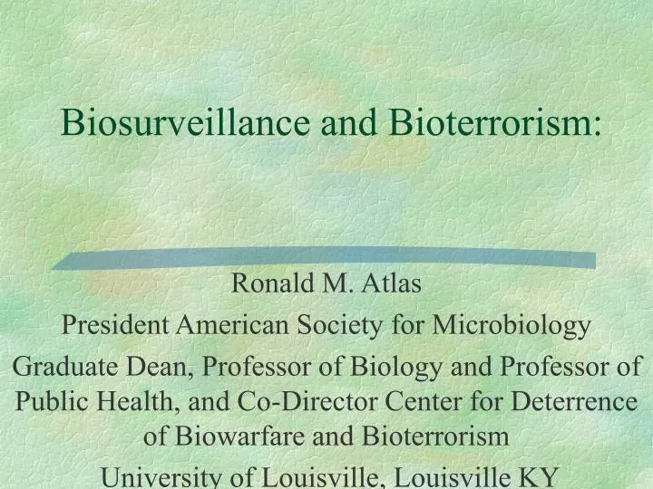 biosurveillance and bioterrorism