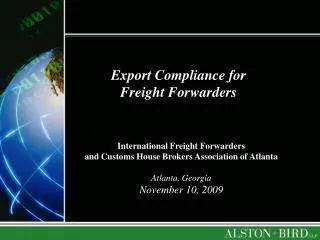 Export Compliance for Freight Forwarders