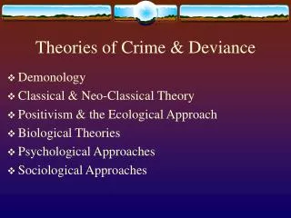 Theories of Crime &amp; Deviance