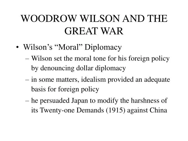 woodrow wilson and the great war
