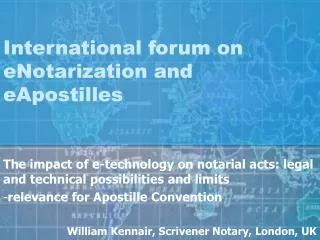 International forum on eNotarization and eApostilles
