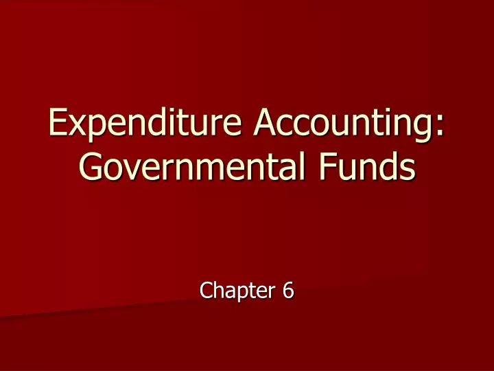 expenditure accounting governmental funds