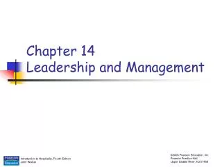 Chapter 14 Leadership and Management