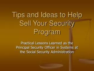 Tips and Ideas to Help Sell Your Security Program