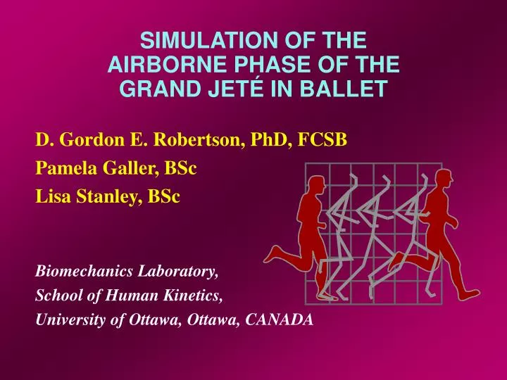 simulation of the airborne phase of the grand jet in ballet