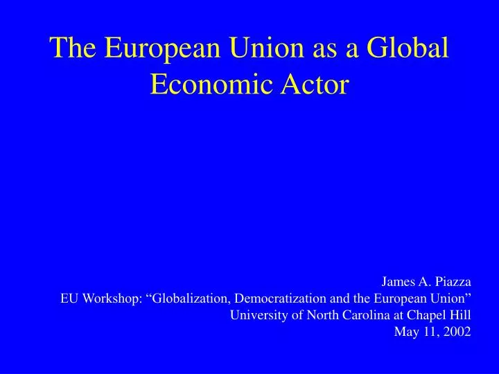 the european union as a global economic actor