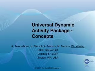 Universal Dynamic Activity Package - Concepts