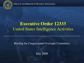 Executive Order 12333 United States Intelligence Activities