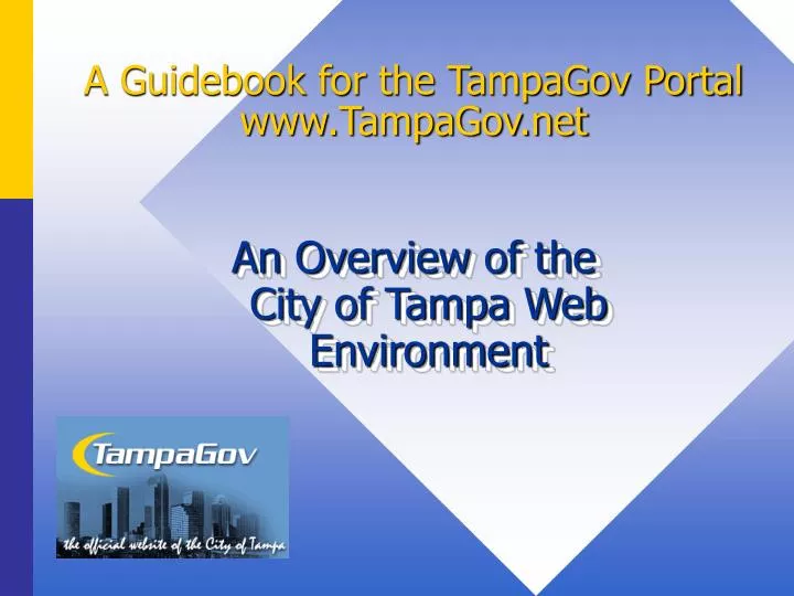a guidebook for the tampagov portal www tampagov net