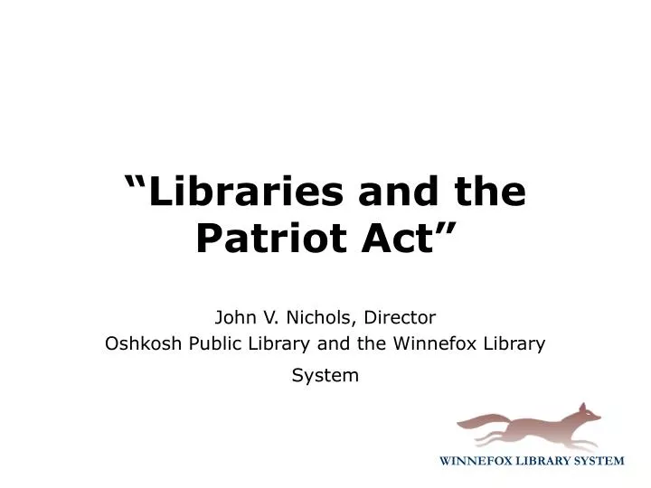libraries and the patriot act