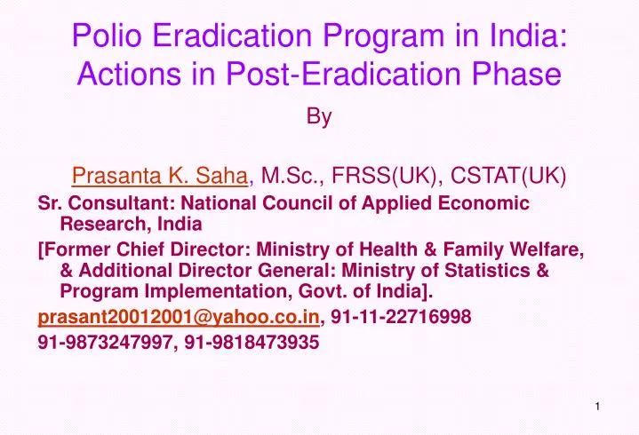 polio eradication program in india actions in post eradication phase