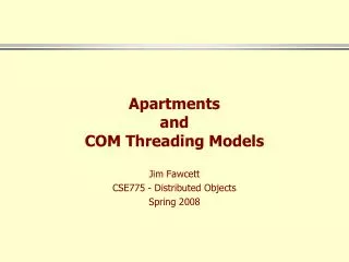 Apartments and COM Threading Models