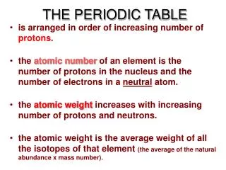 the periodic table