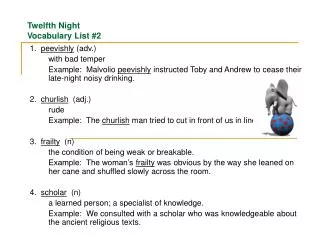 Twelfth Night Vocabulary List #2