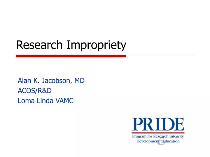 research impropriety