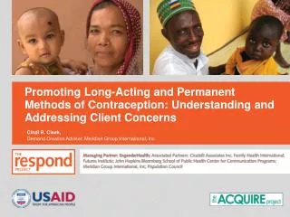Promoting Long-Acting and Permanent Methods of Contraception: Understanding and Addressing Client Concerns