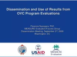 Dissemination and Use of Results from OVC Program Evaluations
