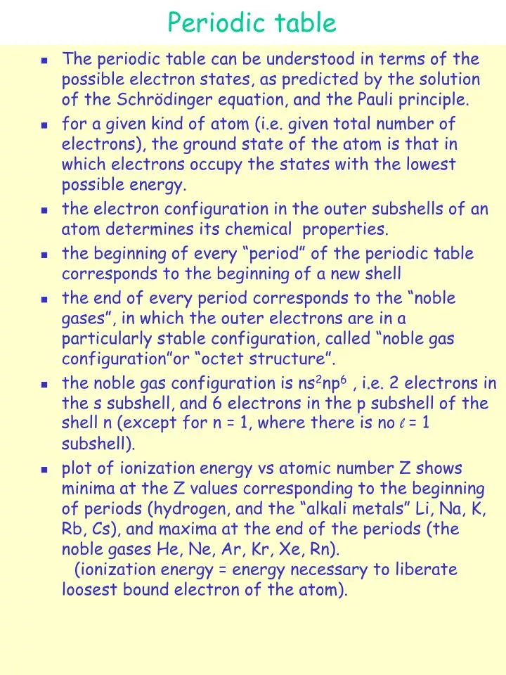 periodic table