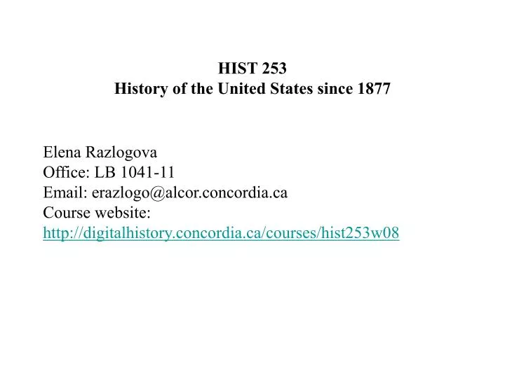 hist 253 history of the united states since 1877
