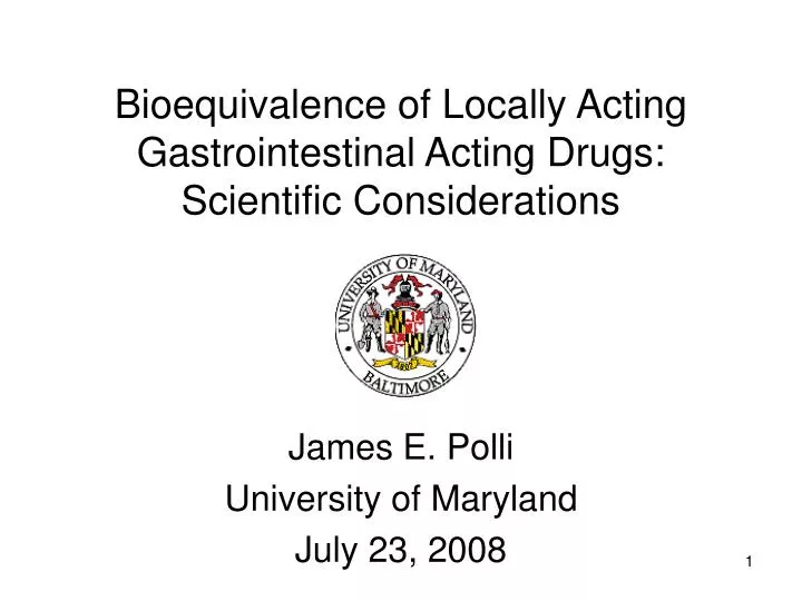 bioequivalence of locally acting gastrointestinal acting drugs scientific considerations