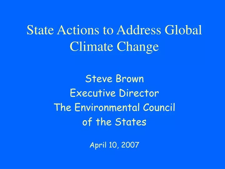 state actions to address global climate change