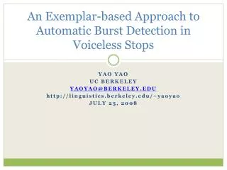 An Exemplar-based Approach to Automatic Burst Detection in Voiceless Stops