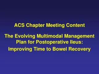 ACS Chapter Meeting Content