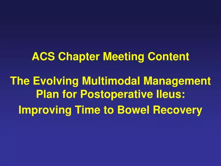 acs chapter meeting content