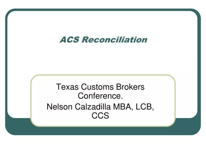 acs reconciliation