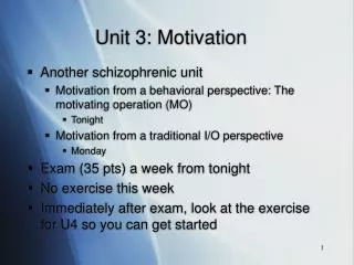 Unit 3: Motivation