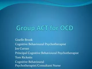 Group ACT for OCD