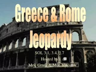 Greece &amp; Rome Jeopardy