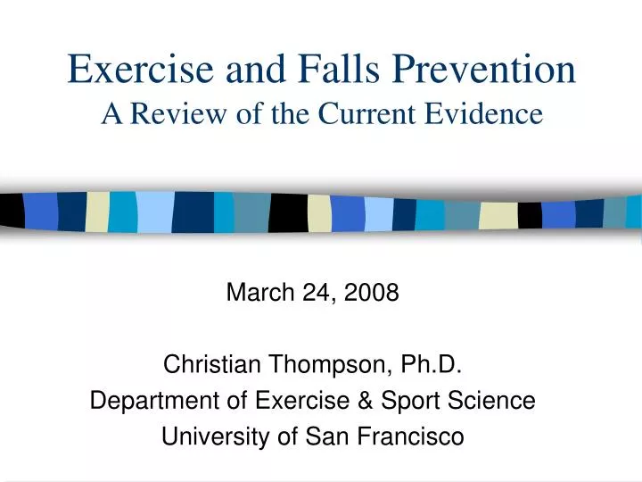 exercise and falls prevention a review of the current evidence