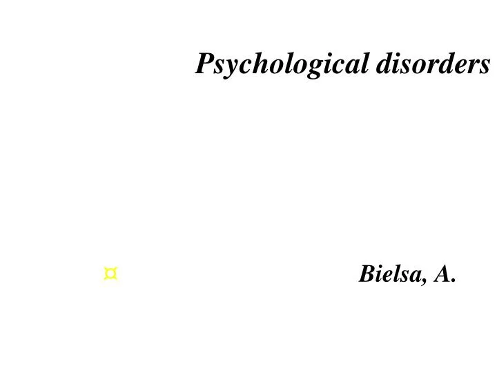 psychological disorders