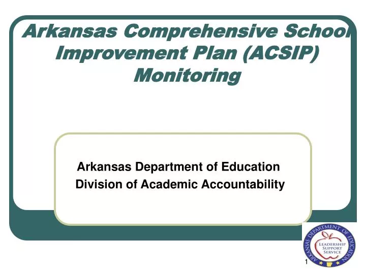 arkansas comprehensive school improvement plan acsip monitoring