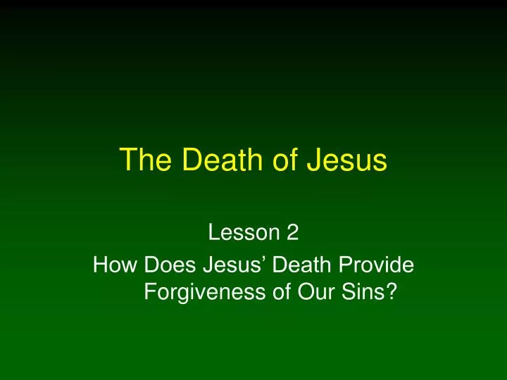 the death of jesus