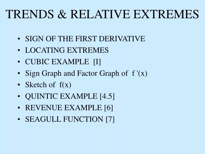 trends relative extremes