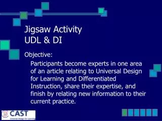 Jigsaw Activity UDL &amp; DI