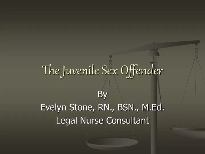 the juvenile sex offender