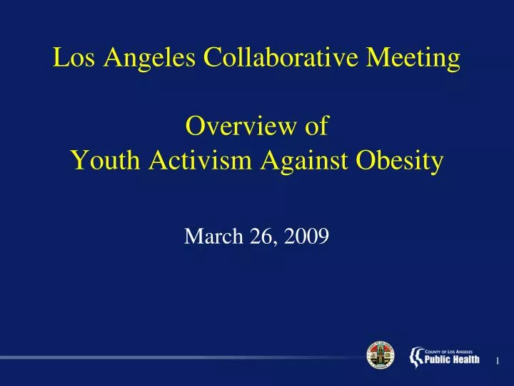 los angeles collaborative meeting overview of youth activism against obesity