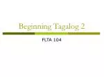 Beginning Tagalog 2 - slide 1