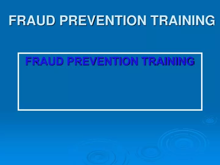 fraud prevention training