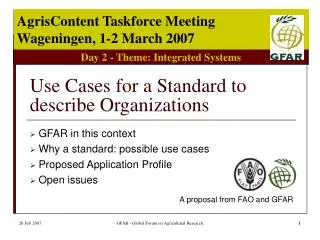 Use Cases for a Standard to describe Organizations