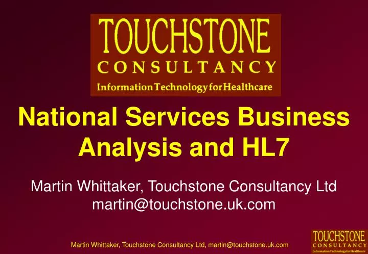 national services business analysis and hl7