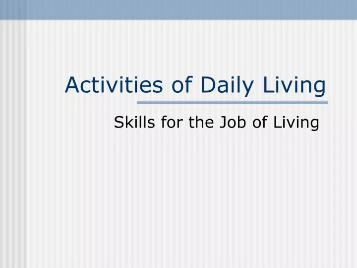 activities of daily living
