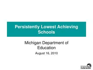 persistently lowest achieving schools
