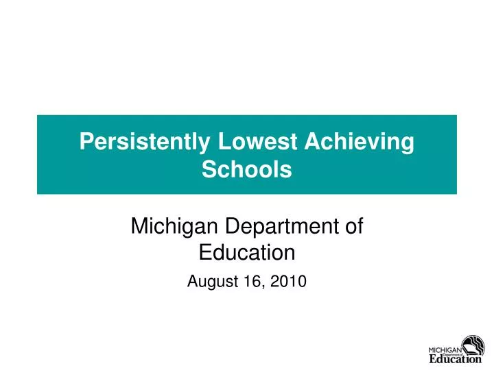 persistently lowest achieving schools